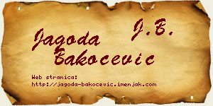 Jagoda Bakočević vizit kartica